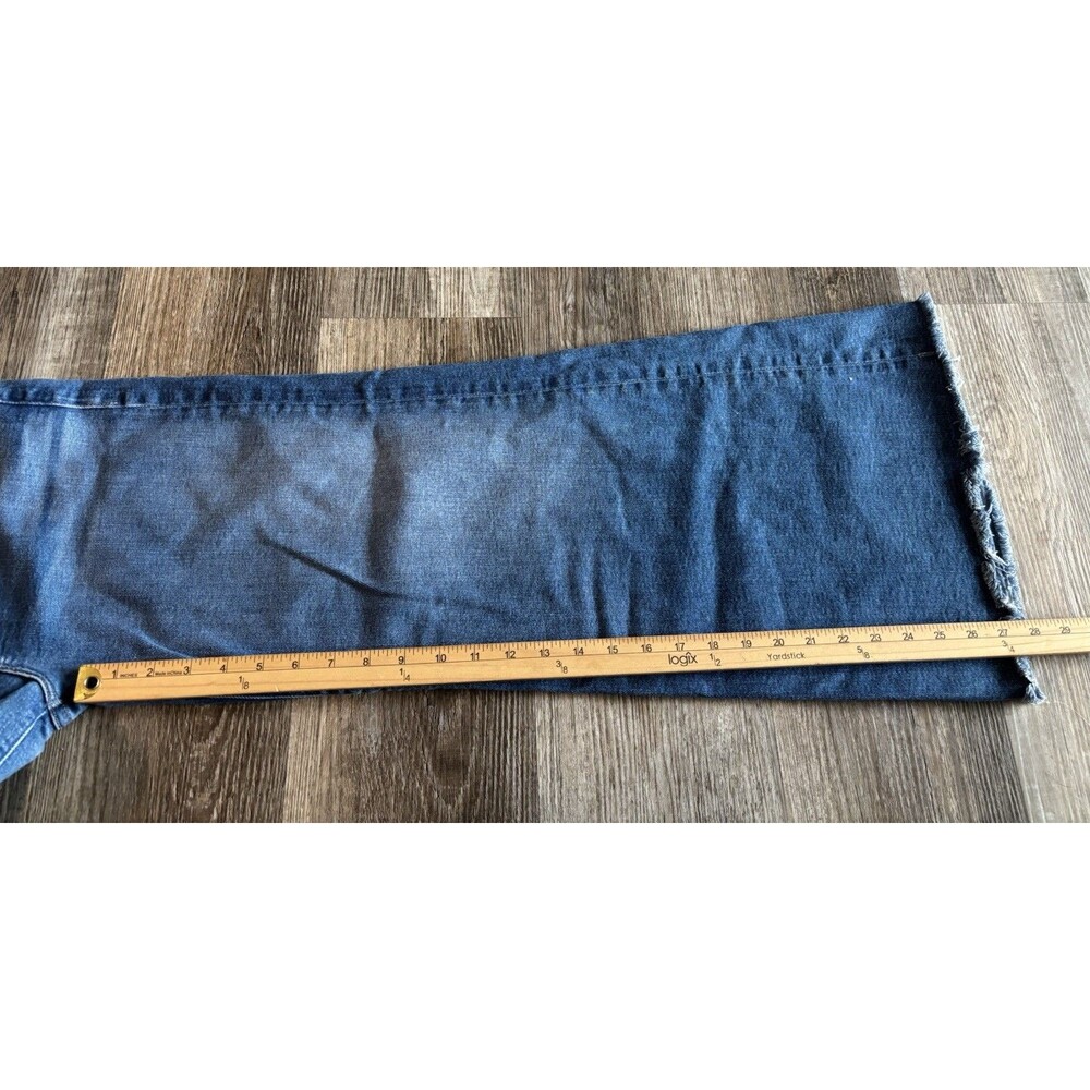 MOTHER The Lil Roller Fray Wide Leg Blue Stretch Jean NWOT Size 27 MSRP $258 - Picture 8 of 14
